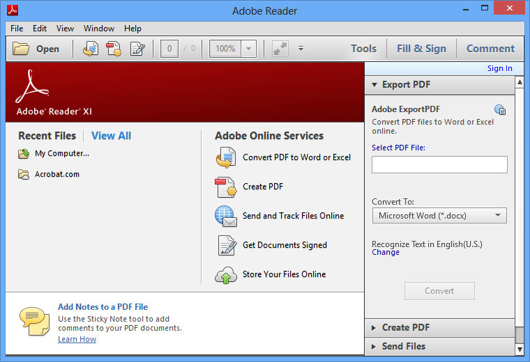 what does adobe reader for mac look like